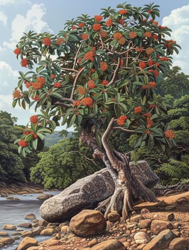 Paint by Numbers for Adults Plant, Tree Paint by Numbers Kits, DIY Color Oil Painting Adult Crafts, Painting Kits with Brushes and Acrylic, for Home Wall Decor, Gifts for Women, 12x16in W-5615