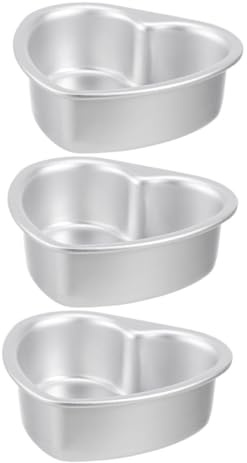 BESTYASH 3pezzi Teglia Cuore Per Torte Stampi Da Forno in Lega Di Alluminio Per Cuocere Muffin Biscotti e Dolci Per Occasioni Romantiche e Speciali