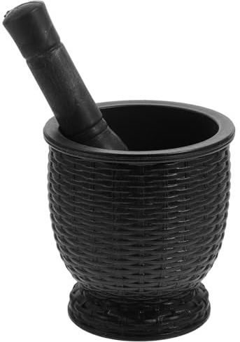 NUOBESTY Pilon à Ail Multifonction En Plastique Imitation Bois, Presse-ail Manuel Ergonomique, Ensemble De Broyage D’ail Et Épices, Ustensile Cuisine Cuisine Maison