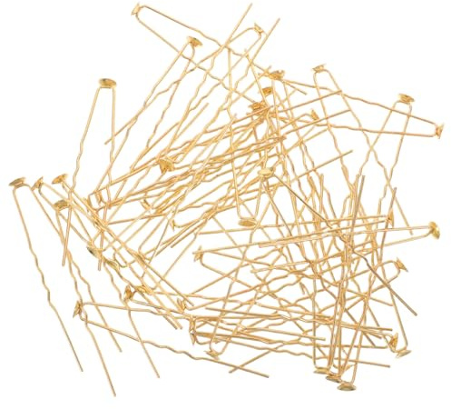 IMIKEYA Lot de 50 Fourchettes à Cheveux en Métal Doré Forme en U 6 MM Accessoires pour Chignons et Coiffures de Mariée Épingles Décoratives pour Cheveux Fins et Épais Usage Mariage