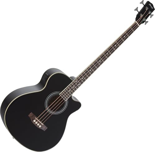 Shaman AB4-50CE-BK Akustik Bass Schwarz, Allgemein, Modell: AB4-50CE-BK | Gewicht: 2, 8 kg, Anzahl Saiten: 4, Orientierung: Rechtshänder, Korpus, Korpusform: Jumbo mit Cutaway, Decke: Fichte, Hals