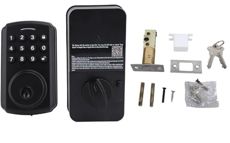 Door Keypad Lock, Electronic Security Lock with 20 User Codes and App Control, IP54 Weather Resistant Keyless Entry Lock for Apartment Short Term Rental with Backlit Keypad and 2 B