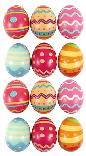 12 Stück Ostereier Stressball, Ostergeschenke, Ostereier, Stressball Ostern Ei für Ostern Langsam steigender Stressballs Ostern geschenke Kinder Osterkorbfüller Partyartikel Oster Mitgebsel Kinder (B)