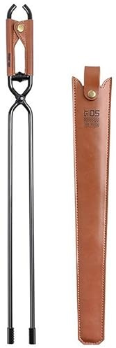 Kaminzange - Kaminzange - Kaimanzange - Nachfolger Krokodilzange - 55cm - mit Lederetui / Halter Farbe Braun