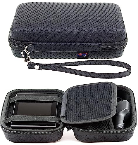 Schwarzes Hartschalentasche für TomTom Rider 500 550 42 420 450 410 400 40 Excelvan W4 Und Blaupunkt MotoPilot 43 4.3'' 4.3 Zoll Motorrad Navigationsgerät GPS Sat Nav mit Tragegurt und Zubehörfach