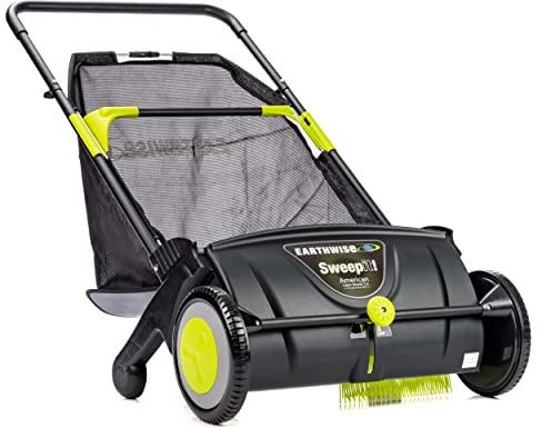 Earthwise LSW70021 - Spazzatrice per Prato, Larghezza 53,3 cm, Colore: Nero