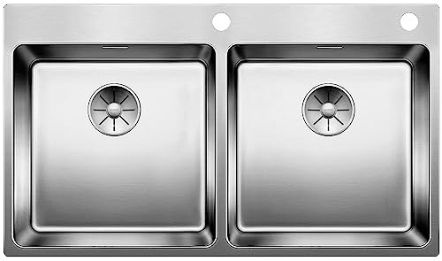 Blanco 525249 | Fregadero de cocina de acero inoxidable ANDANO 400/400-IF/A | Color : acero inoxidable | [86,5 x 50 x 19,9 cm] | para armarios inferiores de 90 cm de ancho | resistente a los arañazos | Gran volumen de la piscina