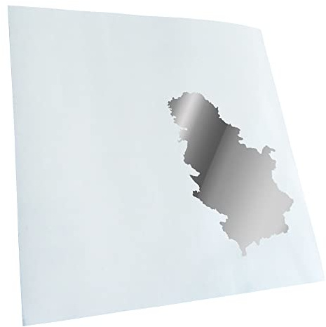 Kiwistar - Autoaufkleber - Serbien Umriss Kontur - Chrom - 14,5x10cm - Heckscheibe Auto Aufkleber wetterfest für Kfz LKW Mofa Truck - Sticker außen selbstklebend Tuning Zubehör für Fenster Fahrzeug