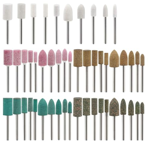 Linkstyle 50 st. poleringsbitar monterade slipskivor poleringshjul, ull/sesam/gummidlipning verktyg - roterande verktygstillbehör set 3 mm