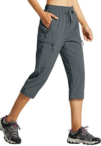 Libin Pantalones de Trekking Mujer Senderismo Verano Ligeros Secado Rápido Impermeables Montaña Deportes Trabajo Aire Libre Safari Pantalón con Bolsillos