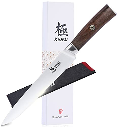 KYOKU 8 Inch Carving Knife, Daimyo Series, Rosewood Handle, 440C Steel