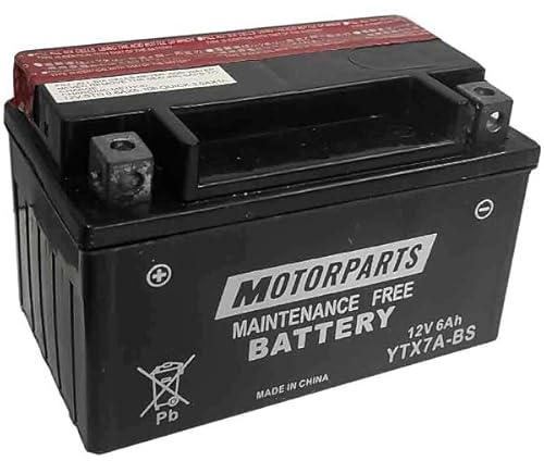 Batterie Motor Parts Minarelli Batterie YTX7A-BS 12 V 6 Ah kompatibel mit Kymco Agility RS 125 4T 09 > 09 > 09 wartungsfrei komplett spezifisch Motorrad Roller