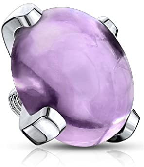 Paula & Fritz® Aufsatz-Dermal Anchor 5-mm Lila 316L Chirurgenstahl 1,6-mm Gewinde Haut-Anker Skin Diver Implantat Kugel