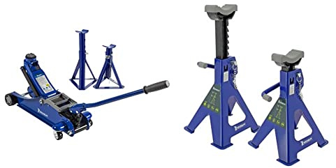 MICHELIN 9558 Cric hydraulique rouleur 1,8T + 2 Chandelles Fixes 2T & 92417/009557 Chandelles de Levage 2T