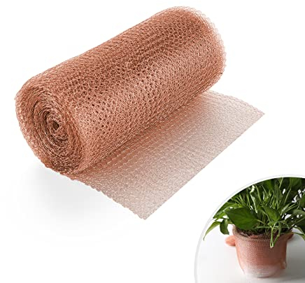 EFUTURETIME Kupfernetz, 12.5cm*6m, Reines Kupfergeflecht, Schneckenzaun Kupfer, Schneckenschutz Hochbeet für Gartenschutzpflanzen und zur Abwehr von Gewürm