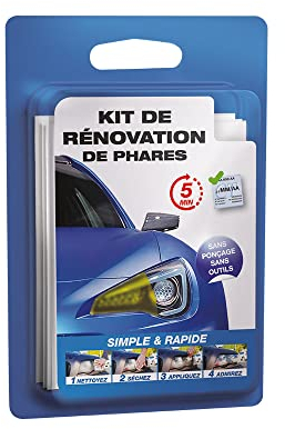 Théo Rénover Ses phares en 5 Minutes, 3 Lingettes, Facile et Rapide, des Phares Eclatants en 5 Minutes, sans Outils, sans Ponçage