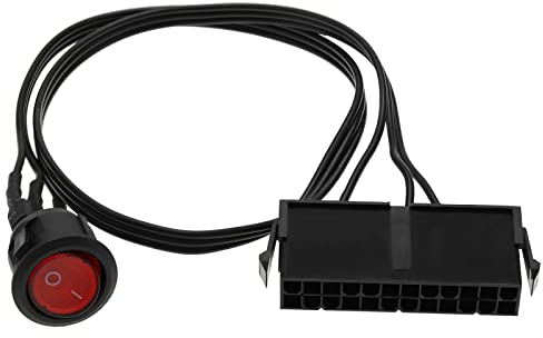 ECSiNG 20/24 pin ATX/EPS Cavo interruttore di alimentazione 24 pin ATX LED rosso interruttore di accensione/spegnimento ponticello accessori per test di PC dispositivo di raffreddamento dell'acqua