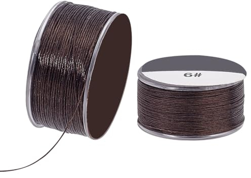 PandaHall 92m Perlenschnur, 0.1mm Nylon-Samenperlenfaden Schwarzes Armband Perlenfaden Nähgarn Nylonfadenschnur zum Nähen von Leder Perlenschmuck Armbändern