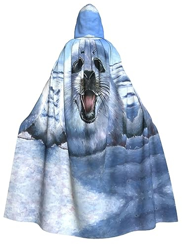 Sylale Harfe Siegel Malerei Tapete Unisex Kapuzenumhang Weihnachten Verkleidung Halloween Cosplay Kostüm für Erwachsene