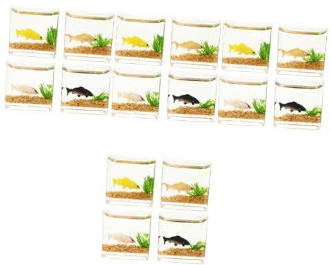 PRETYZOOM 16stücke Miniatur Fischschüssel Dekorationen Teiliges Für Puppenhaus Aquarien Realistische Miniatur-Modelle Für Miniaturgärten Und Kreative Bastelprojekte