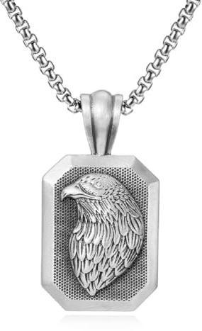 Ciondolo Etichetta D'aquila, Collana Testa D'aquila Per Uomo, Collana Aquila Calva Vichinga Gioielli Testa D'aquila Gotica, Collana Aquila Falco Punk Collana Ciondolo Etichetta Testa D'aquila Vintage