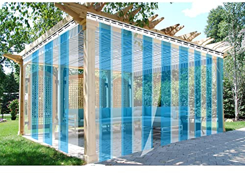 IBOWZ PVC Lamellen Streifenvorhang Vinyl-Streifen-Türvorhang für Shop Factory Streifen-Türvorhang, transparent, wasserdicht, anpassbar