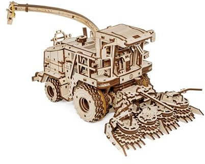 EWA Eco-Wood-Art - Puzzle in legno 3D per ragazzi e adulti, 14+ - Macchina raccolta FS80 - Kit fai da te, montaggio fai da te, non richiede colla - 580 pezzi