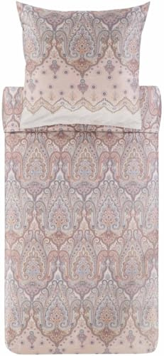 Bassetti ISOLABELLA Bettwäsche + 1 Kissenhülle aus 100% Baumwollsatin in der Farbe Beig 41, Maße: 155x220 + 1 K 80x80 cm - 9329919