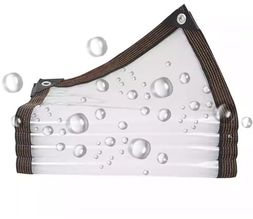 BKOOKYY Abdeckplane Wasserdicht 3.5x2m, Plane Transparent Mit Ösen, Kunststoffplane Durchsichtig, wasserdichte Gewebeplane, Outdoor Schutzplane, Regenschutz Reißfeste