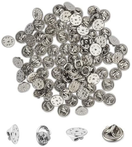 Schmetterling Pin Clutch,50 PCS Anstecker Pin Verschlüsse Butterfly Clips Pin Pin Verschluss Sicher Basteln Abzeichen Pins Schmetterling Pins für DIY Krawatten Jacken Hüte Taschen Silbrig