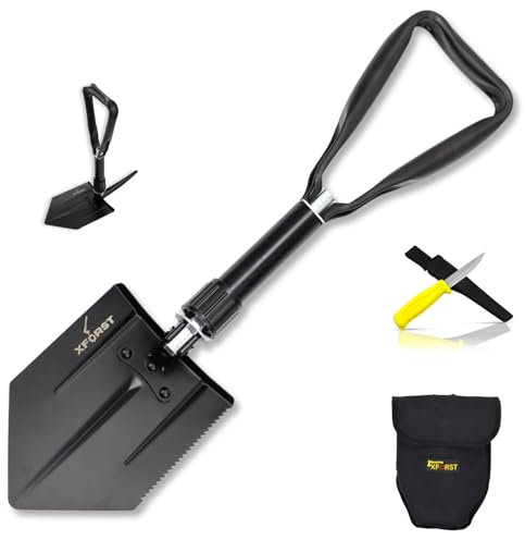 Xforst Kit : pelle pliante KS1 avec couteau de survie extérieur X-K9.4 - Idéal pour le bushcraft, le camping et la survie