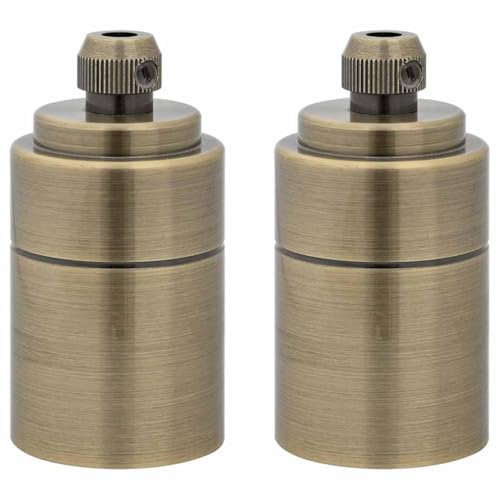 vidaXL Douilles de Lampe 2 pcs Bronze E27, Base de Lampe, Douille à Visser, Douille d'ampoule, Prise de lumière, Douille de Lampe E27