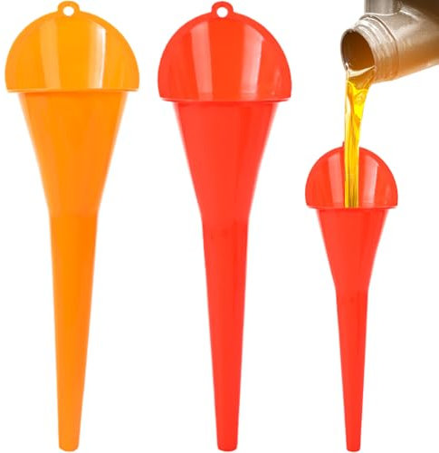 Imbuto fine allungato, 2 pezzi Imbuto olio motore, extra lungo, super imbuti a collo lungo per trasmissione olio motore, fluido per locomotiva moto, imbuti di rifornimento