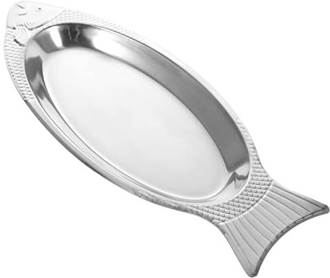 BRIGHTFUFU Magnetic Fish Plate Stainless Steel Fish-Shaped Dish Food Tray for Kitchen Fish Serving Dish Storage Plate