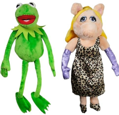 Ferro Stars Ker-Mit Frosch mit Piggy Plüsch zusammen Set Kuscheltier (Kermit mit Piggy)