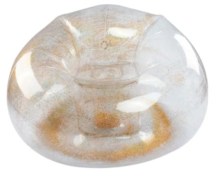 GRIRIW Aufblasbarer Gold Sessel Transparentes Lounge Sofa Für Innenräume Schlafzimmer Balkon Bequemer Tragbarer Sitz Für Erwachsene