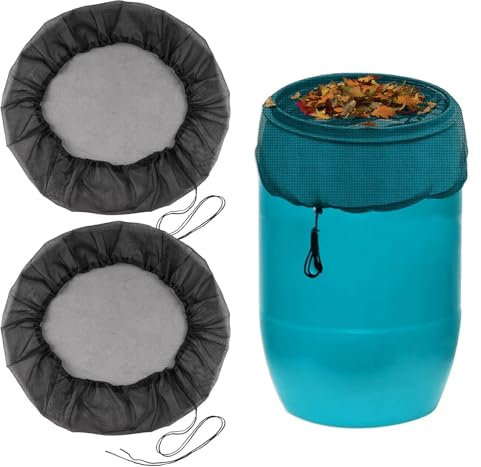 2 Pezzi Copertura per Barile da Pioggia, Rete di Protezione per Serbatoio per Acqua, Copertura per Serbatoio Dell'acqua Regolabile, Rete Barile Della Pioggia, Per Contro Foglie Altri Insetti Fuori