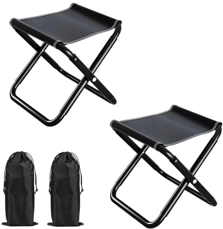 Klapphocker Faltbar, Camping Hocker, Leicht Sitz Falthocker, Mini Falthocker Klappbar, Campinghocker Tragbarer, Gartenhocker, mit Aufbewahrungstasche, für Angeln,Reisen,Garten,Strand,Wandern,Grillen