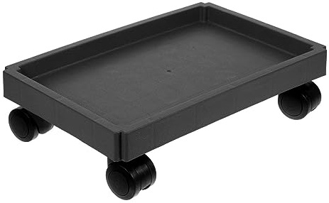 YOSADIER Vassoio per Piante con Ruote per Vaso di Grandi Dimensioni, Supporto Mobile per Fioriere da Interno e Esterno, Base Plastica Stabile a Forma Rettangolare Colore Nero caffè