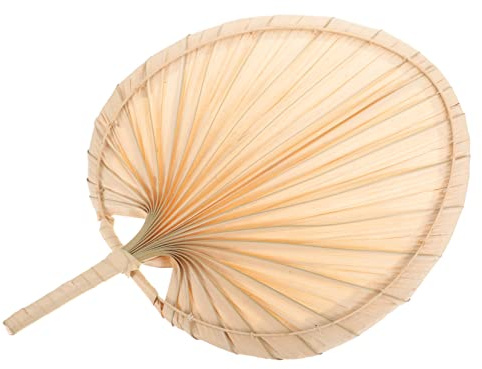 PENIKOKO Abanico de Palma Natural Ventilador Portátil de Verano Decoración Vintage para Fiestas para Adultos
