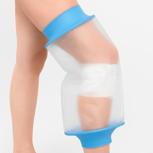 Atan Waterproof Knee Cast Cover for Showering, Reusable Adult Knee Protector, Watertight Surgery & Wound Care Bandage Dressing Cover