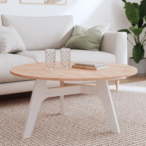 Hoopleep Rund Tischplatte Ø90x1,5 cm, Massivholz Buche, Unbehandelt Holzplatte für Couchtisch, Schreibtischplatten Ersatztischplatte, Natürliche Maserung