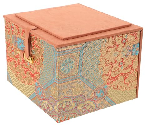 GLEAVI Boîte à bijoux rétro pour cadeau - Emballage cadeau vintage 13,5 x 12 cm avec couvercle, comprenant un service à thé et des objets artisanaux faits main. Idéal pour Noël, la Saint-Valentin