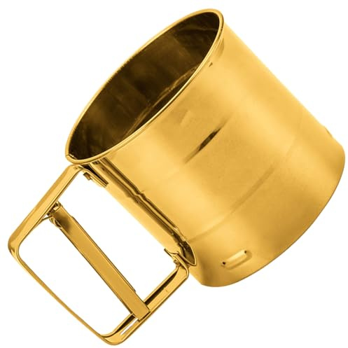 RUNROTOO Cedazo de Harina Multiusos Dorado de Acero Inoxidable, Cedazo | Harina y Levadura, Tamizador de Cocina, Fácil de Limpiar y Guardar