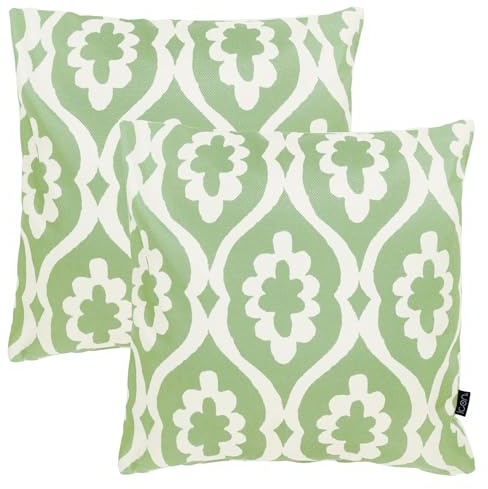 Icon Outdoor Kissen, Damask Gedruckte Kollektion, 2er Pack, Wasserabweisend Stoff, Garten Kissen mit Füllung, 43cm x 43cm, Dekokissen für drinnen und draußen, Lounge, Garten, Terrasse