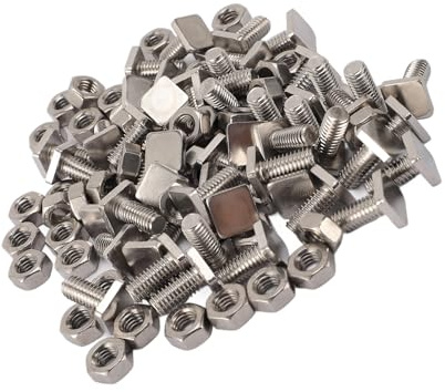 TOPINCN 50 Juegos de Tornillos de Invernadero de Acero Inoxidable, Tornillos M6 X 13 con Tuercas únicas para una Instalación Rápida, Construcción de Acero Inoxidable 304 para