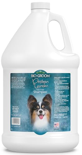 BIO-GROOM - Protein Lanolin Hundeshampoo - Sulfatfrei und Tränenfrei - Schnelles Ausspülen ohne Rückstände - Mit Sojaprotein - Ohne Parabene und künstliche Verdickungsmittel - 3.8L