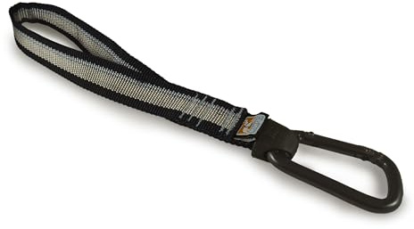 Kurgo Swivel Tether - Robuste Hundesicherung für den Sitzgurt im Auto mit Aluminiumkarabiner - Anti-Verwicklungs-Gurt - Fluchtresistentes Sicherheitsgeschirr - Reisen & Zubehör - Schwarz/Grau
