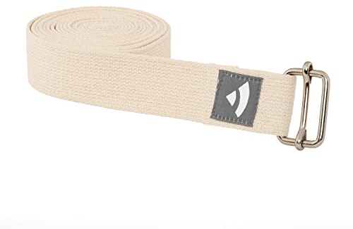 Bodhi ASANA BELT PRO Yogagurt mit Metall-Verschluss, Schiebe-Schnalle eckig, langer Gurt aus Baumwolle, Yoga Hilfsmittel, 3 m x 38 mm, Yogazubehör