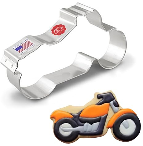 Ann Clark Motorcycle Cookie Cutter, 12.7 cm Made in USA | Perfect Size and Shape, America’s Largest Cookie Cutter Maker, Food-Safe American Steel